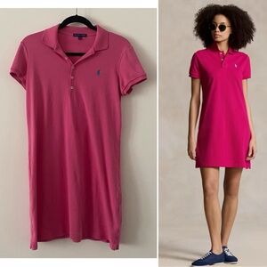 RALPH LAUREN ✨ POLO shirt dress pink pony preppy summer | sz M